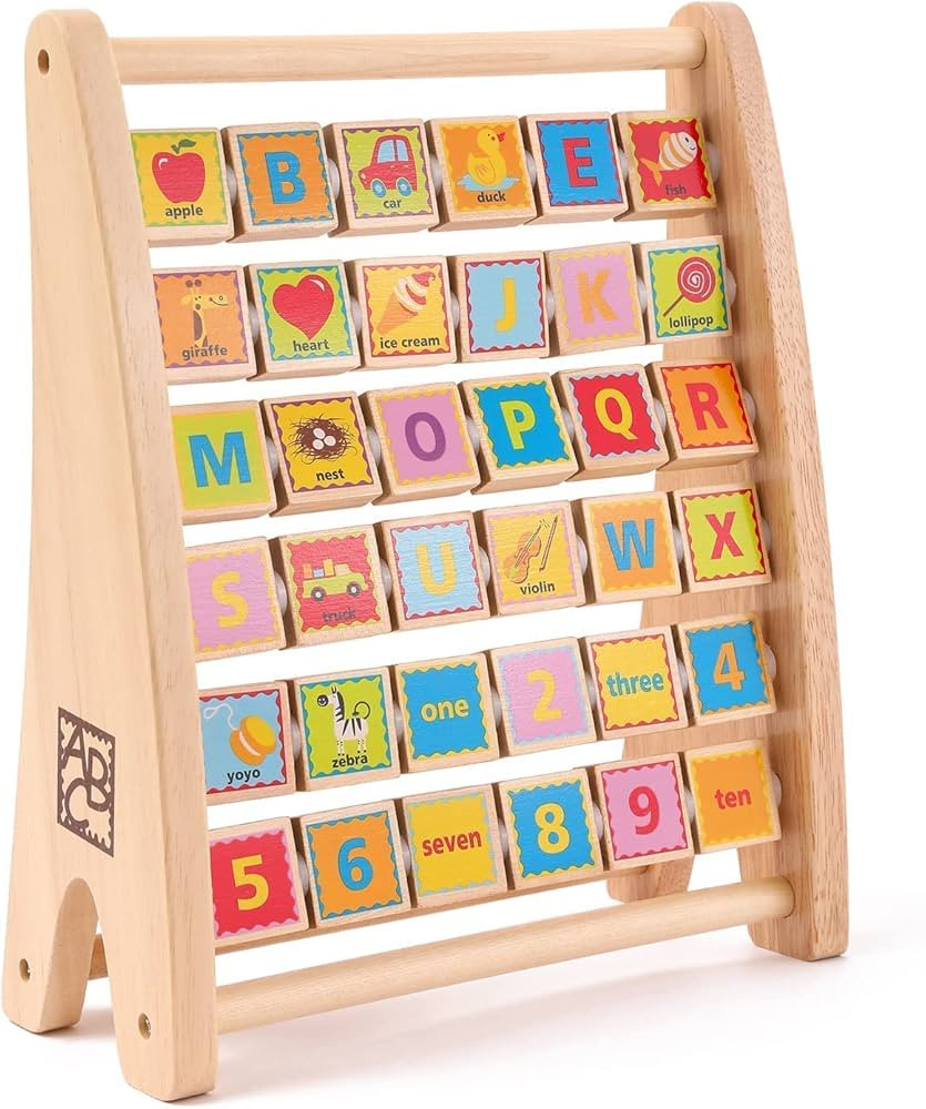Hape Alphabet Abacus, L: 10, W: 4.7, H: 12.6 inch | Amazon (US)