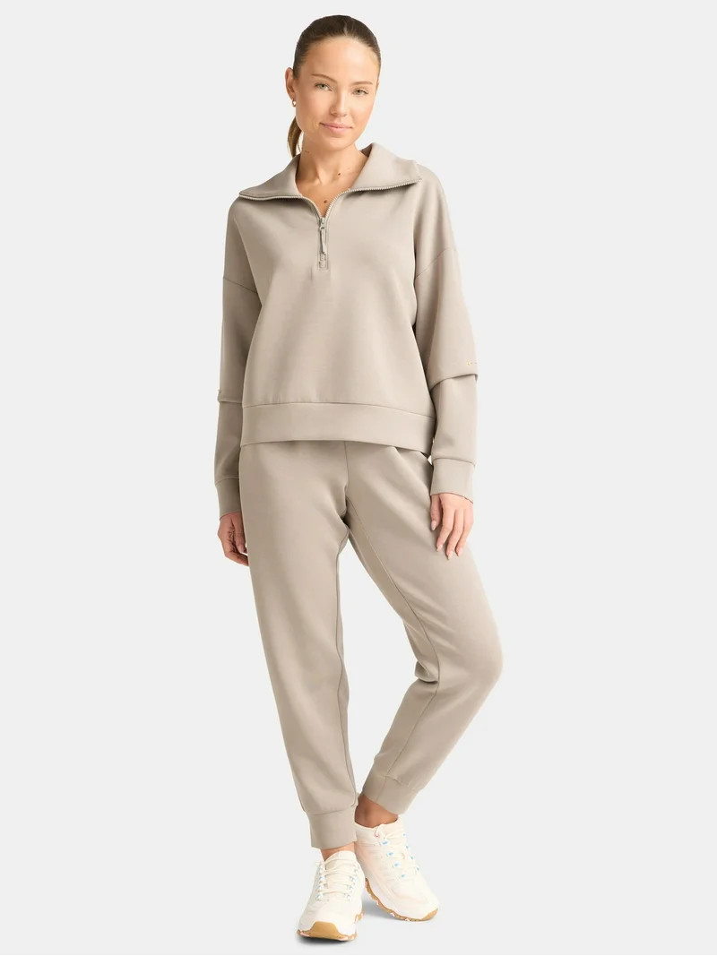 Avia Women's and Women's Plus Knit Quarter Zip Pullover, Sizes XS-4X | Walmart (US)