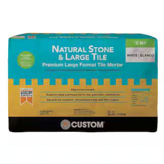 Natural Stone and Large Tile 50 lb. White Premium Thinset Mortar | The Home Depot