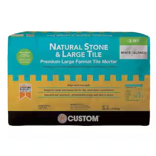 Natural Stone and Large Tile 50 lb. White Premium Thinset Mortar | The Home Depot