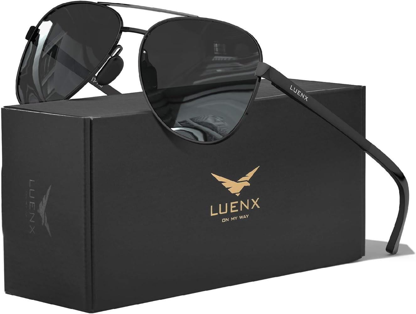 LUENX Aviator Sunglasses for Men Women-Polarized Driving UV 400 Protection 60 MM | Amazon (US)