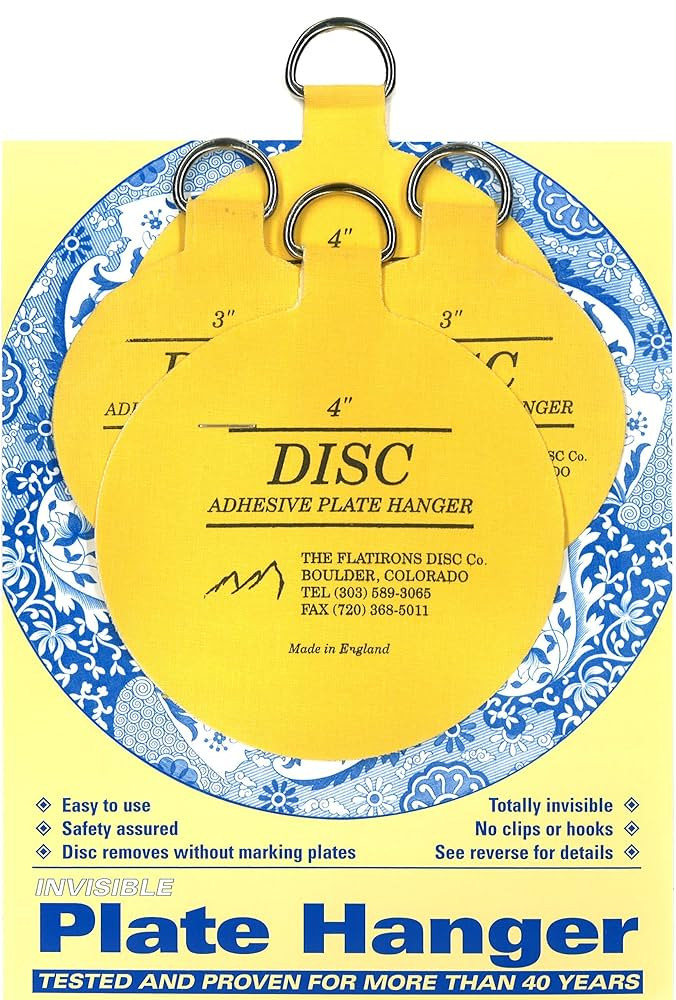 Flatirons Disc Adhesive Plate Hanger Set (2-3 Inch and 2-4 Inch Hangers) | Amazon (US)