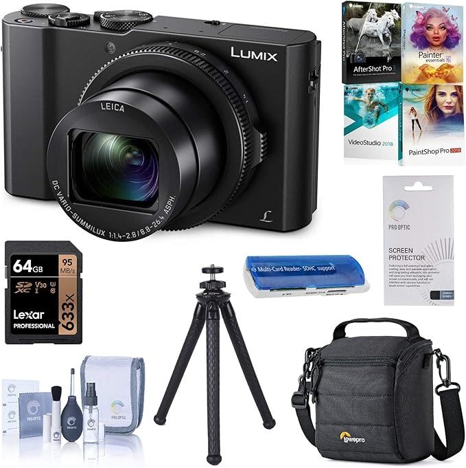 Panasonic Lumix DMC-LX10 4K Digital Point and Shoot Camera, 20.1 Megapixel 1-inch Sensor Bundle w... | Amazon (US)