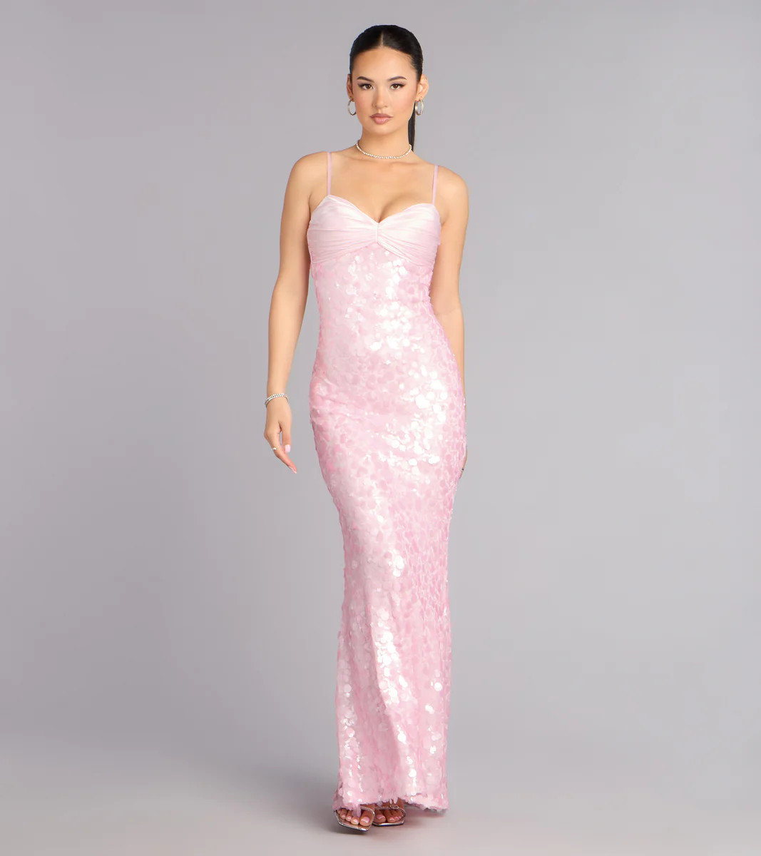 Rosalie Formal Satin Sequin Mermaid Dress | Windsor Stores