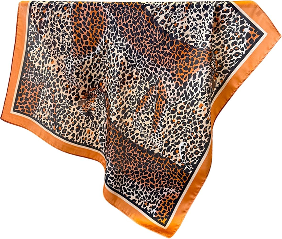 Head Scarf for Women Like Silk Satin Scarf Leopard Print Lightweight Handbag Purse Scarves Bandan... | Amazon (US)