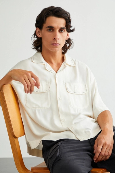 Standard Cloth Logan Cropped Camp Collar Shirt | Urban Outfitters (US and RoW)