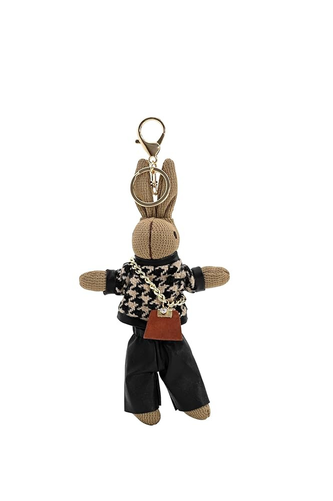 Cute Trend Bunny Bag Charm Bunny Plush Keychain Dolls | 7 inches |Great Gift Idea (Brown Bunny) | Amazon (US)