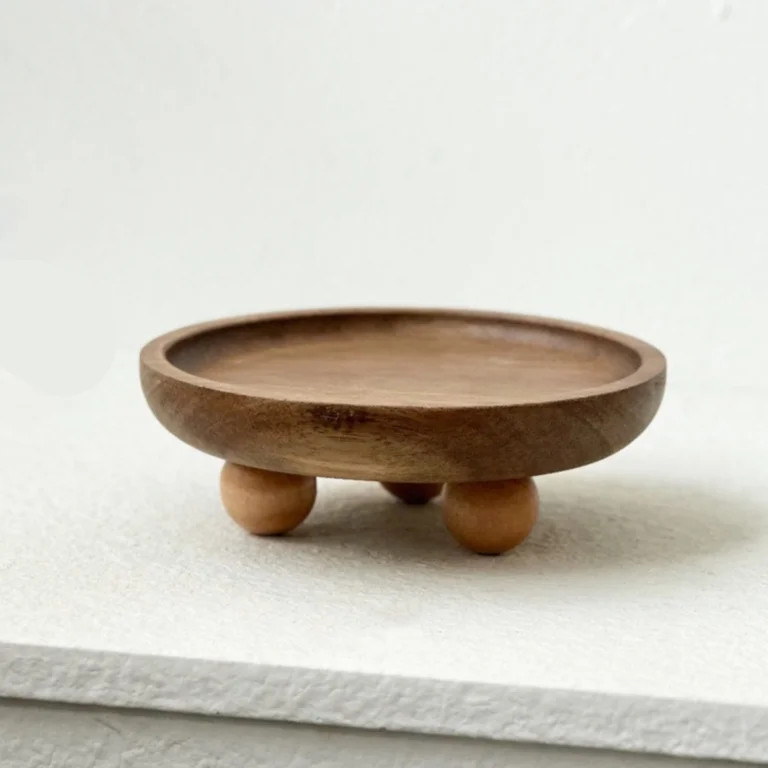 WYQLFSB Small Round Acacia Wood Pedestal Stand Decorative Farmhouse Wood Riser for Display Wooden... | Walmart (US)