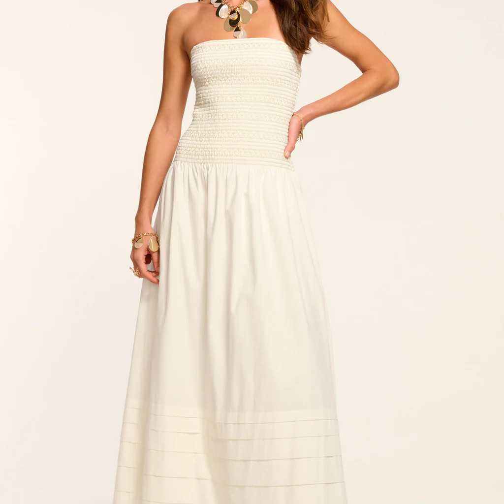 Jace Cotton Poplin Smocked Maxi Dress | Ramy Brook