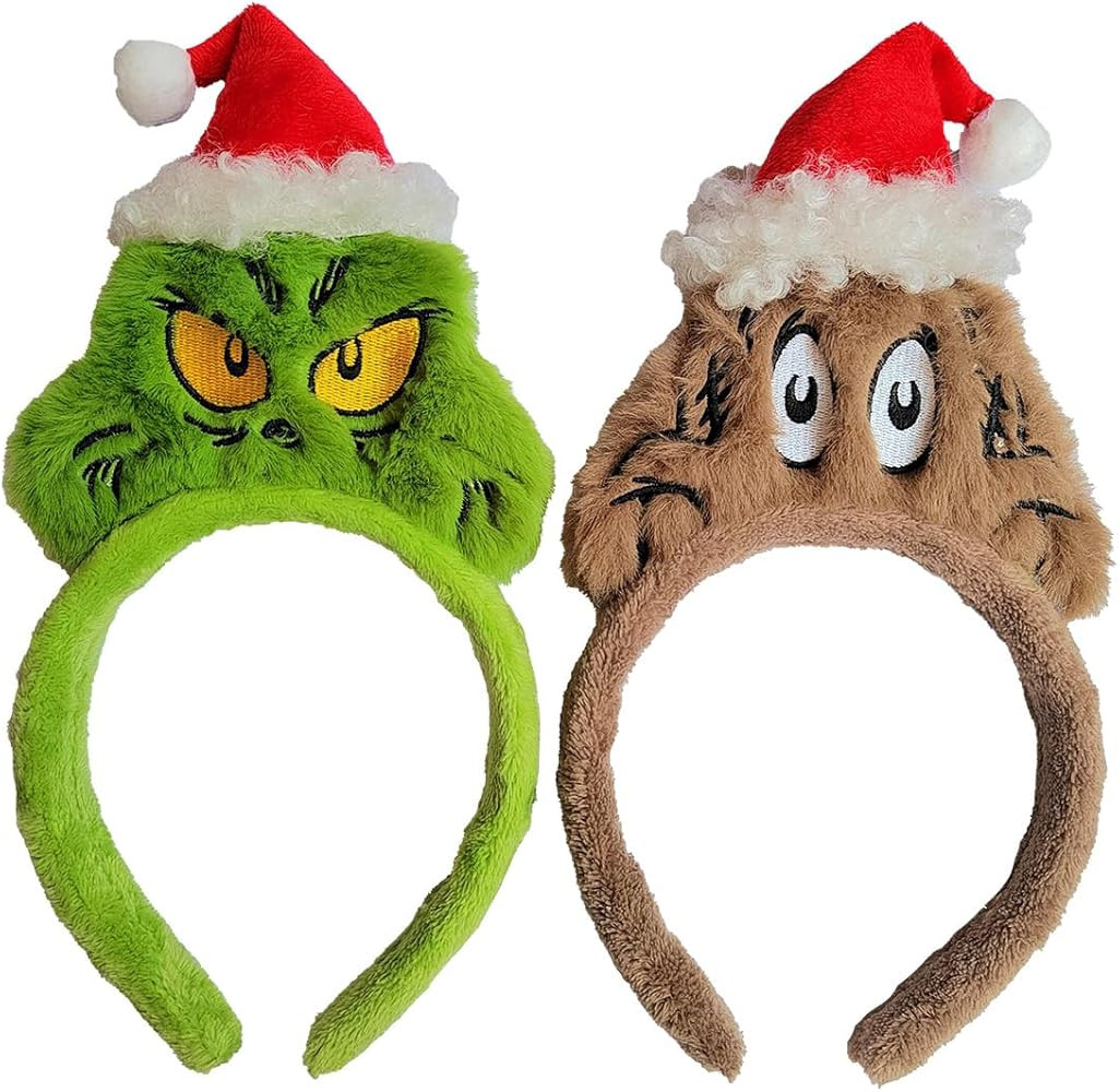 Bioworld Dr. Seuss How GRINCH Stole Christmas Santa Grinch and Max Character Headband 2 Pack For ... | Amazon (US)