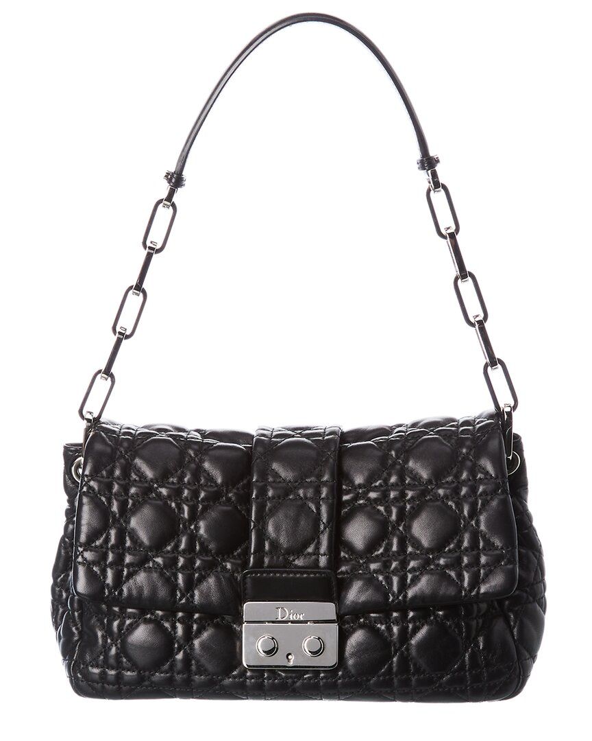 Dior Black Leather New Lock Flap Bag | Ruelala