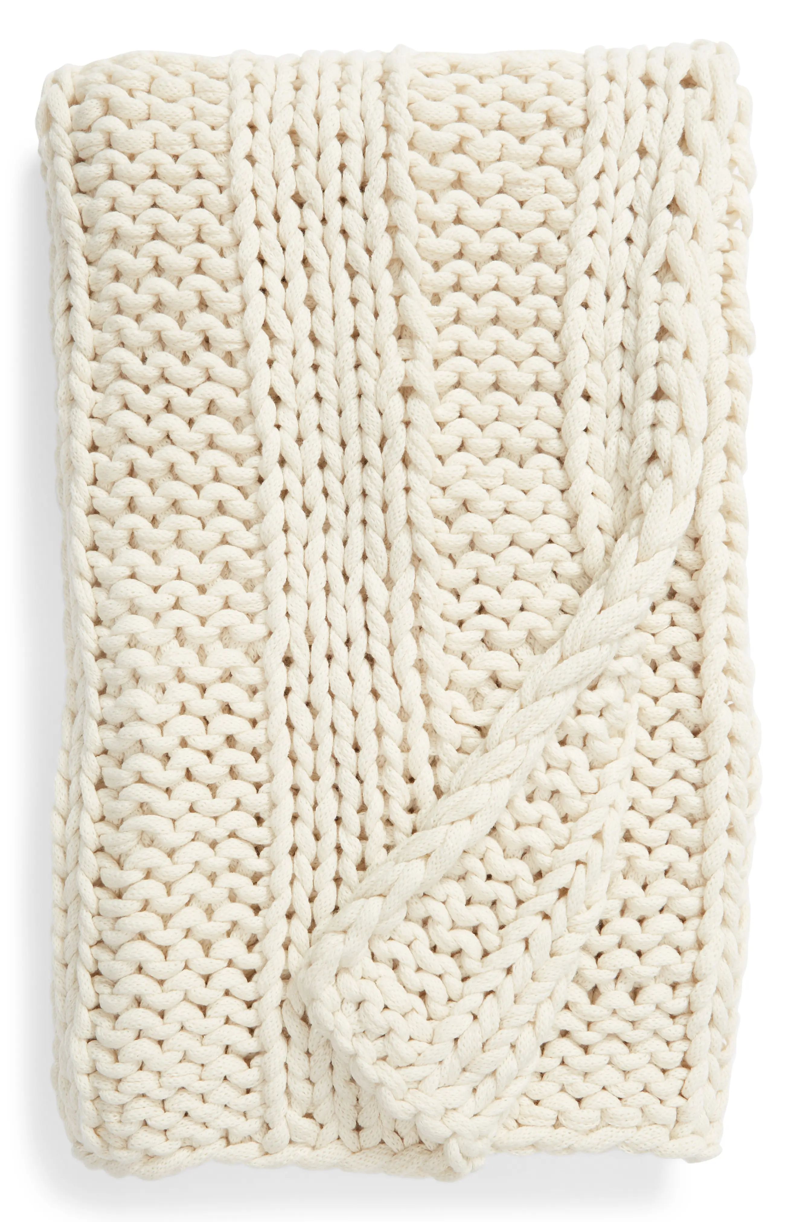 Treasure & Bond Jersey Rope Ribbed Throw Blanet | Nordstrom