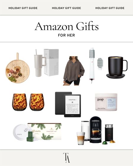 These gifts are perfect for any women on your list and they’re all from Amazon! 

A charcuterie board, 40 oz tumbler, knit pullover, blowout brush, cute wine glasses, a fancy scalp scrub, Nespresso, Pura (with Frazier fir of course), Kindle, and self-heating coffee mug. 

#LTKCyberWeek #LTKGiftGuide #LTKfindsunder100