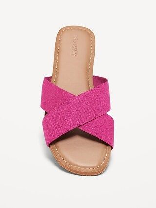 Linen-Style Cross-Strap Sandals for Women | Old Navy (US)