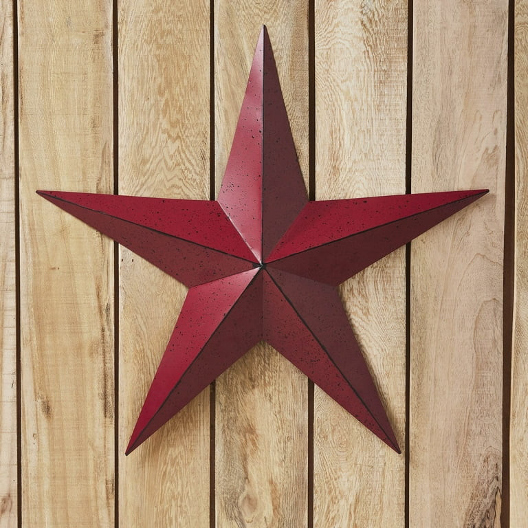 VHC Brands Patriotic Faceted Metal Star Burgundy Wall Hanging 24x24, Independence Day Decor, Amer... | Walmart (US)