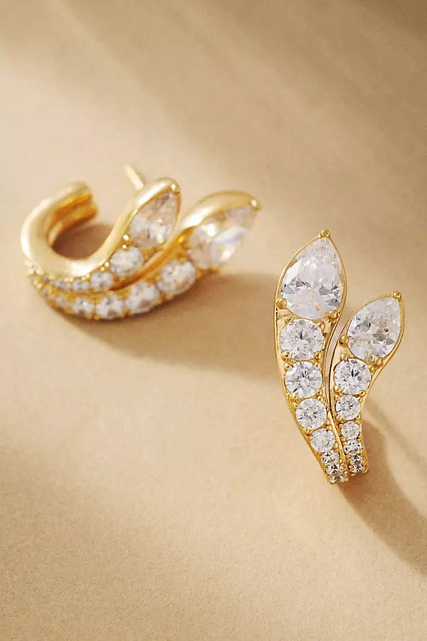 NADRI Crystal Lobe Hoop Earrings | Anthropologie (US)