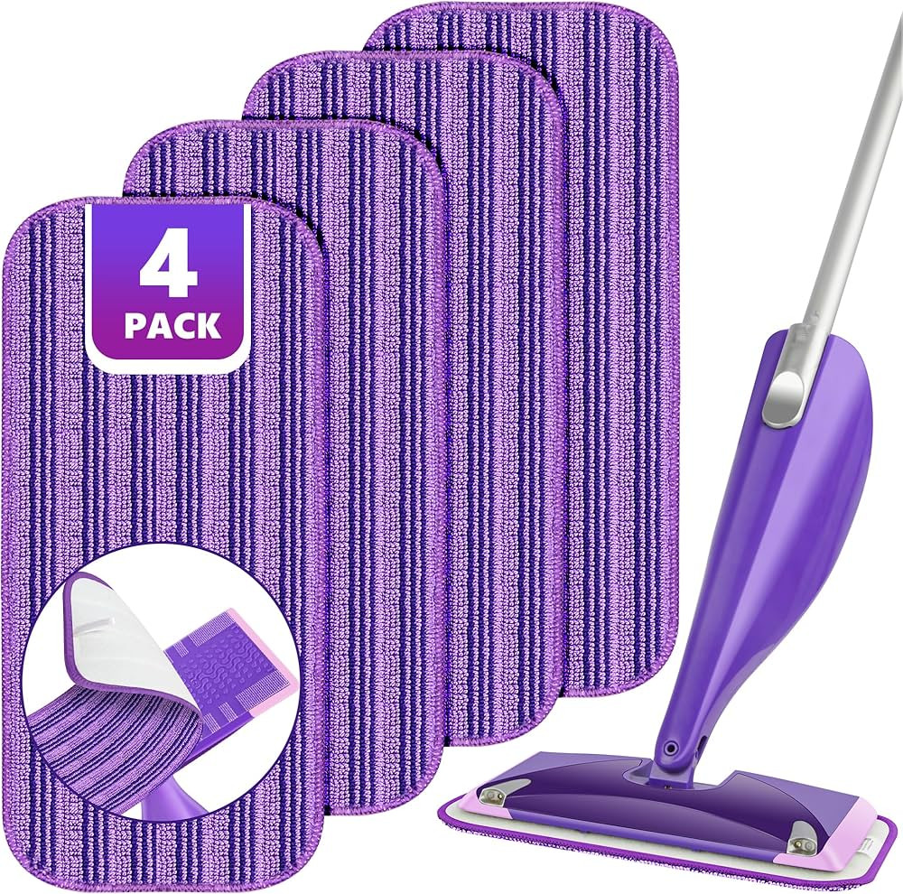 Reusable Mop Pads Compatible with Swiffer Wet Jet, Wet Jet Pads Refills for Swiffer Mop, 4 Pack M... | Amazon (US)