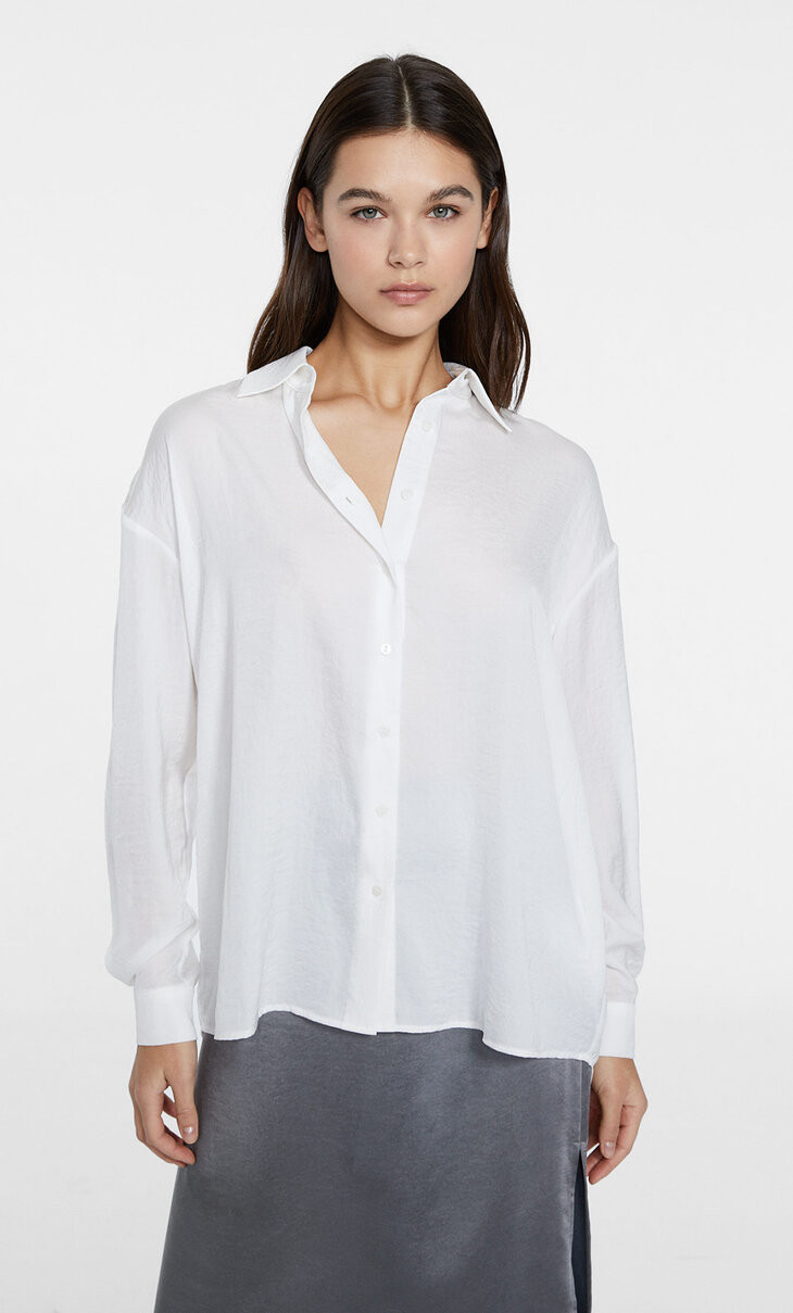 Sateen shirt - Women's fashion | Stradivarius United Kingdom | Stradivarius (UK)