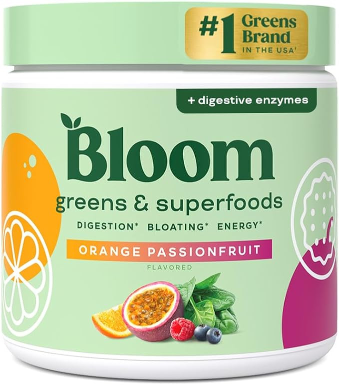 Bloom Nutrition Superfood Greens Powder, Digestive Enzymes with Probiotics and Prebiotics, Gut He... | Amazon (US)