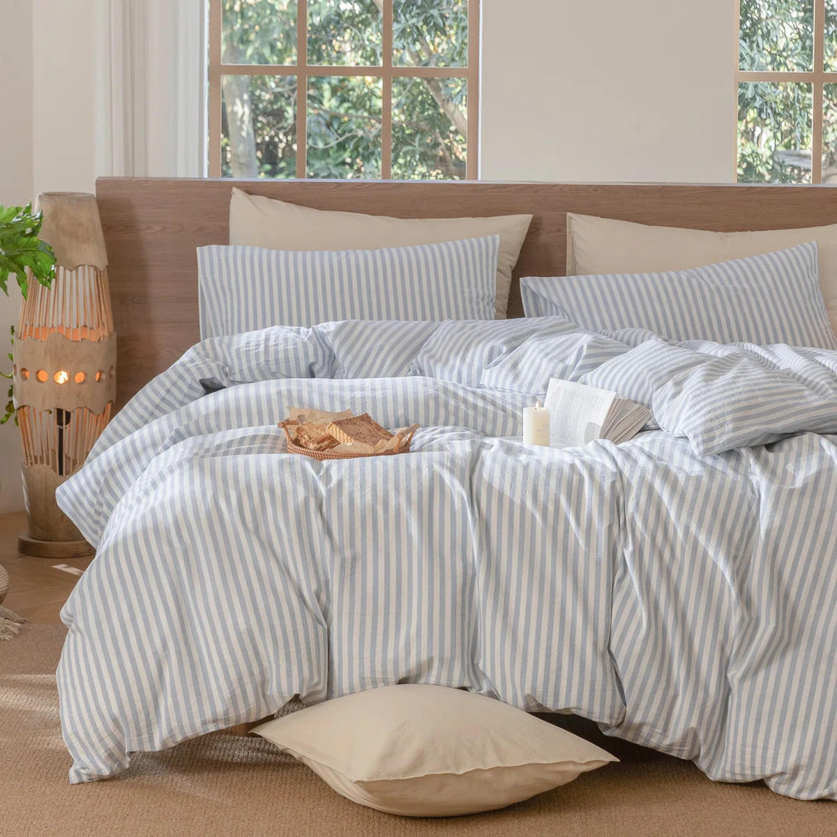Classic Stripes - Cornflower Blue/White | Wayfair North America