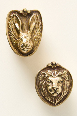 Aslan Solid Brass Animal Icon Knob | Anthropologie (UK)