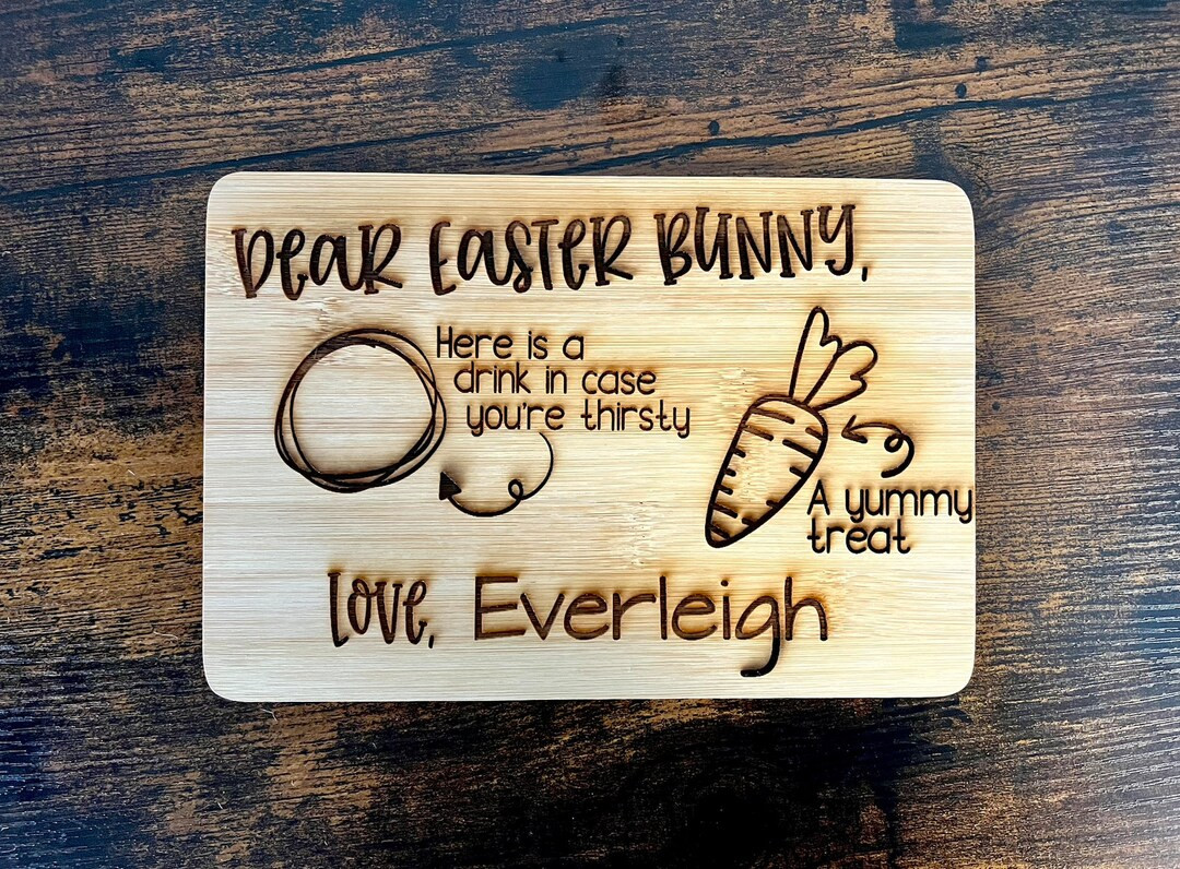 Personalized Bunny Tray, Easter Bunny Tray Personalized, Engraved Bunny Tray, Dear Easter Bunny M... | Etsy (US)