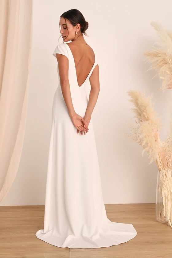 Radiance of Love White Cap Sleeve Backless A-Line Maxi Dress | Lulus (US)