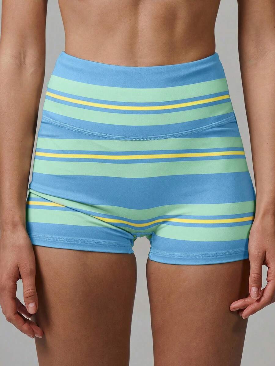 Musera Sport Stripe High Waist Active Shorts Only Active Workout Gym Cute Pilates Fitness Daily G... | SHEIN