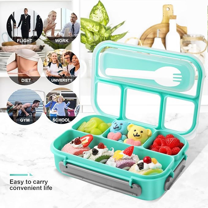 Amathley Lunch Box Kids,Bento Box Adult Lunch Box,Lunch Containers for Adults/Kids/Toddler,1300ML... | Amazon (US)