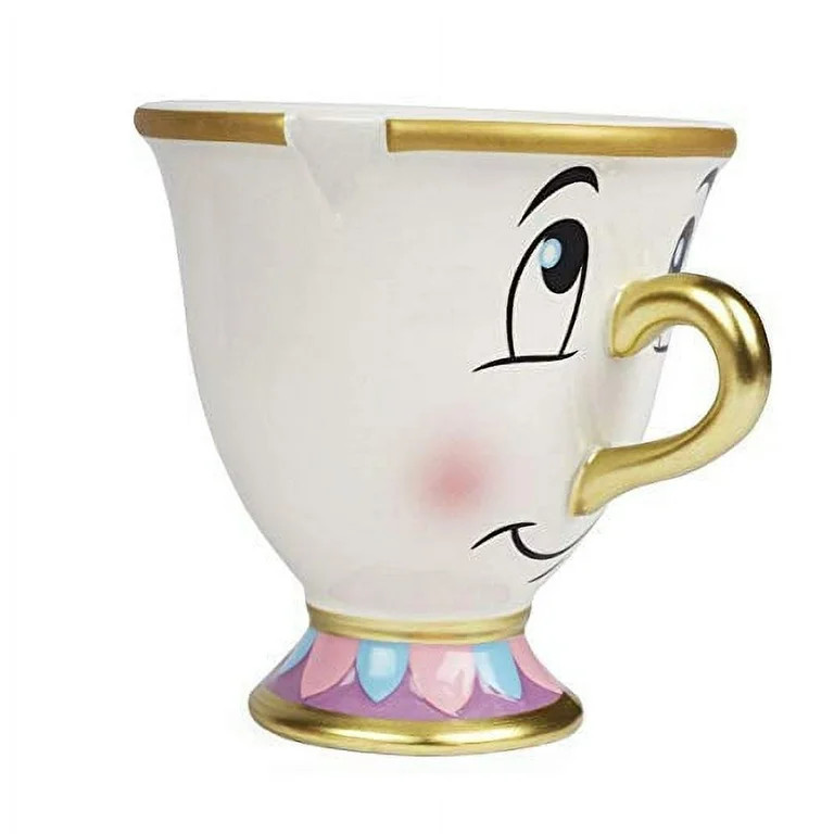 Disney Chip Mug Beauty and the Beast Coffee Mugs with Gold Foil 8 Ounces | Walmart (US)