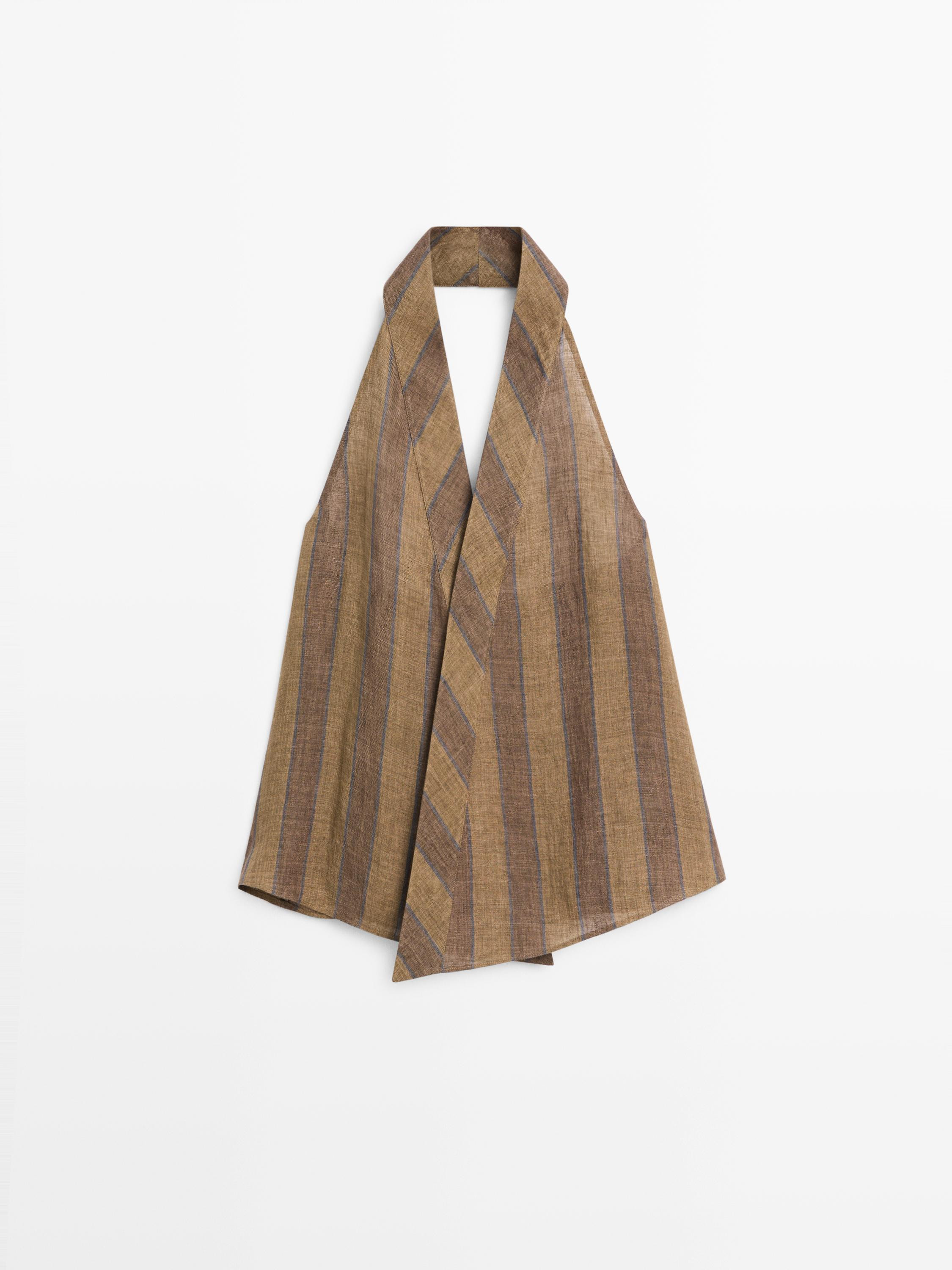 Printed waistcoat with crossover neckline | Massimo Dutti UK