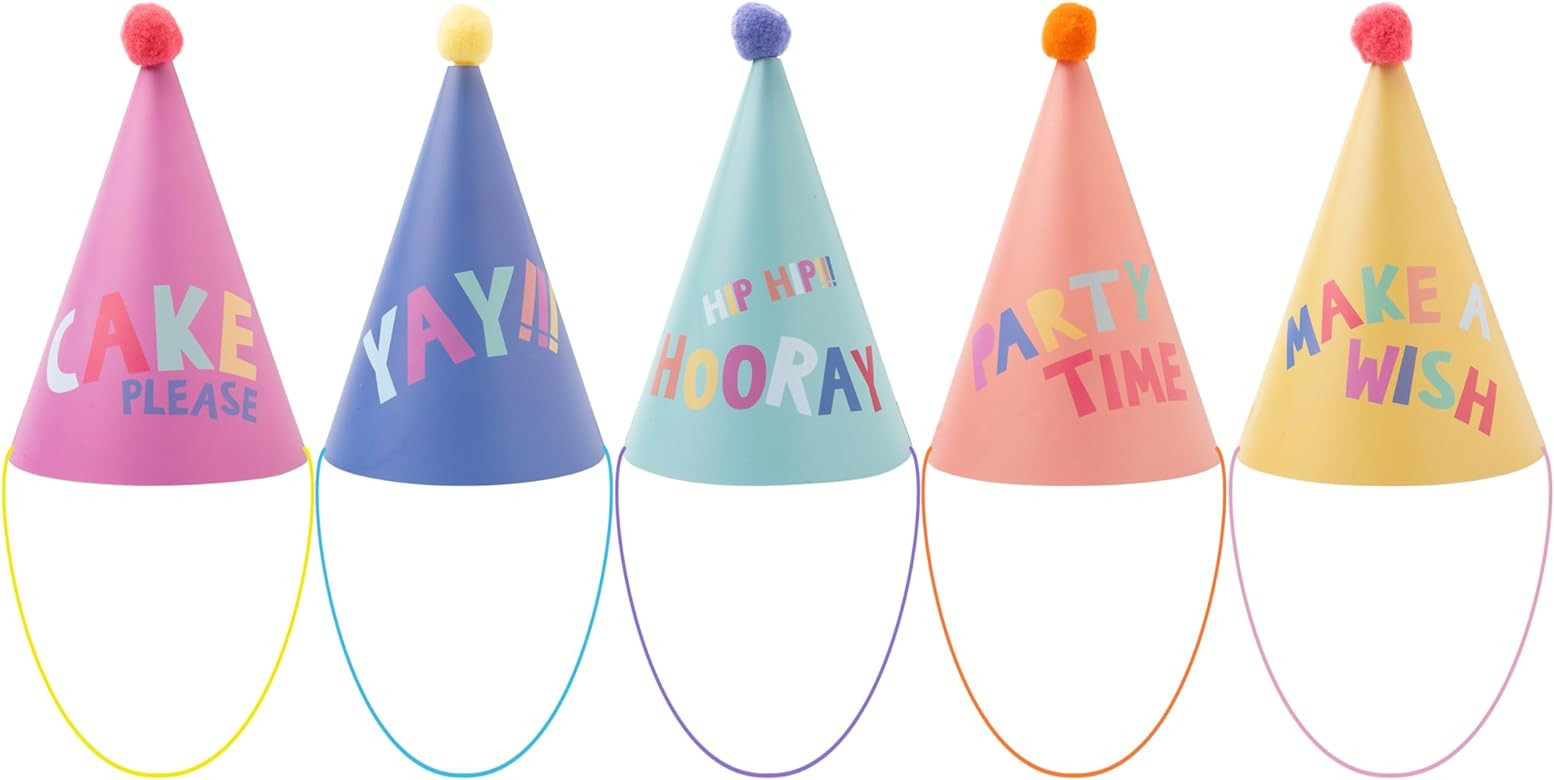 Cheerland Rainbow Party Hats with Pom Pom - Set of 15 | Colorful Birthday accessories, Tea Party,... | Amazon (US)