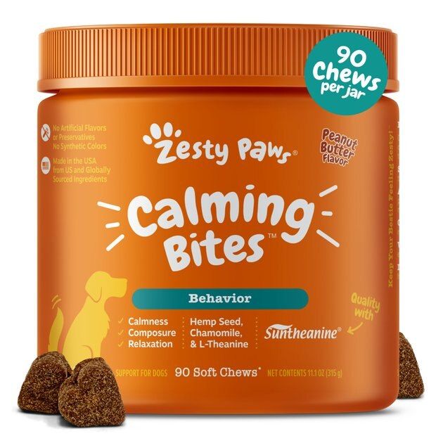 Zesty Paws All Ages, Calming Bites, Peanut Butter Flavored Soft Chews, Behavior Functional Dog Su... | Chewy.com