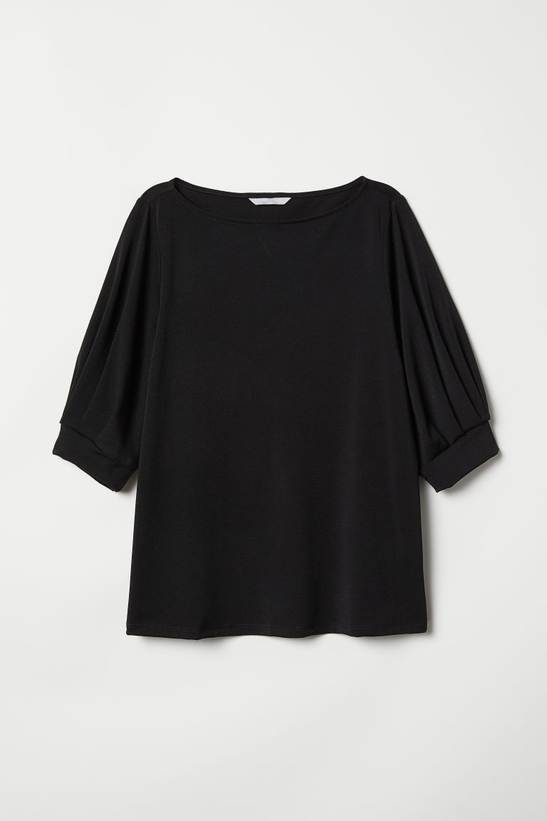 H & M - Crêped Jersey Top - Black | H&M (US + CA)