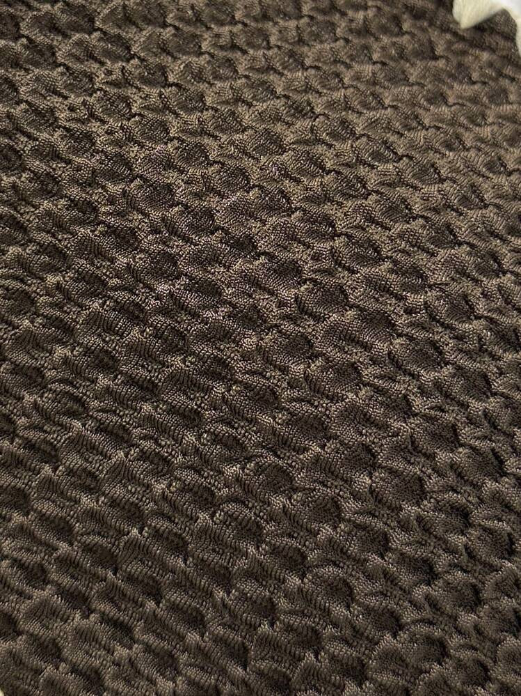 Swim Mod New Textured Fabric Women Summer Holiday Bandeau Teeth Edge Crafted Bikini Set | SHEIN