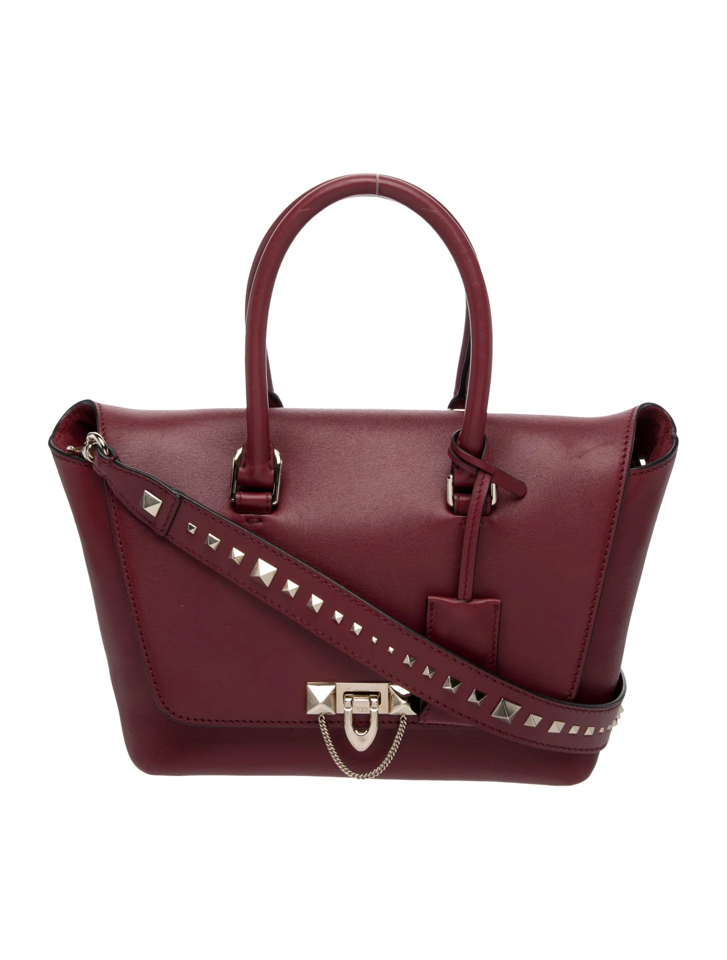 Valentino Rockstud Top Handle Bag - Burgundy Handle Bags, Handbags - VAL551570 | The RealReal | The RealReal