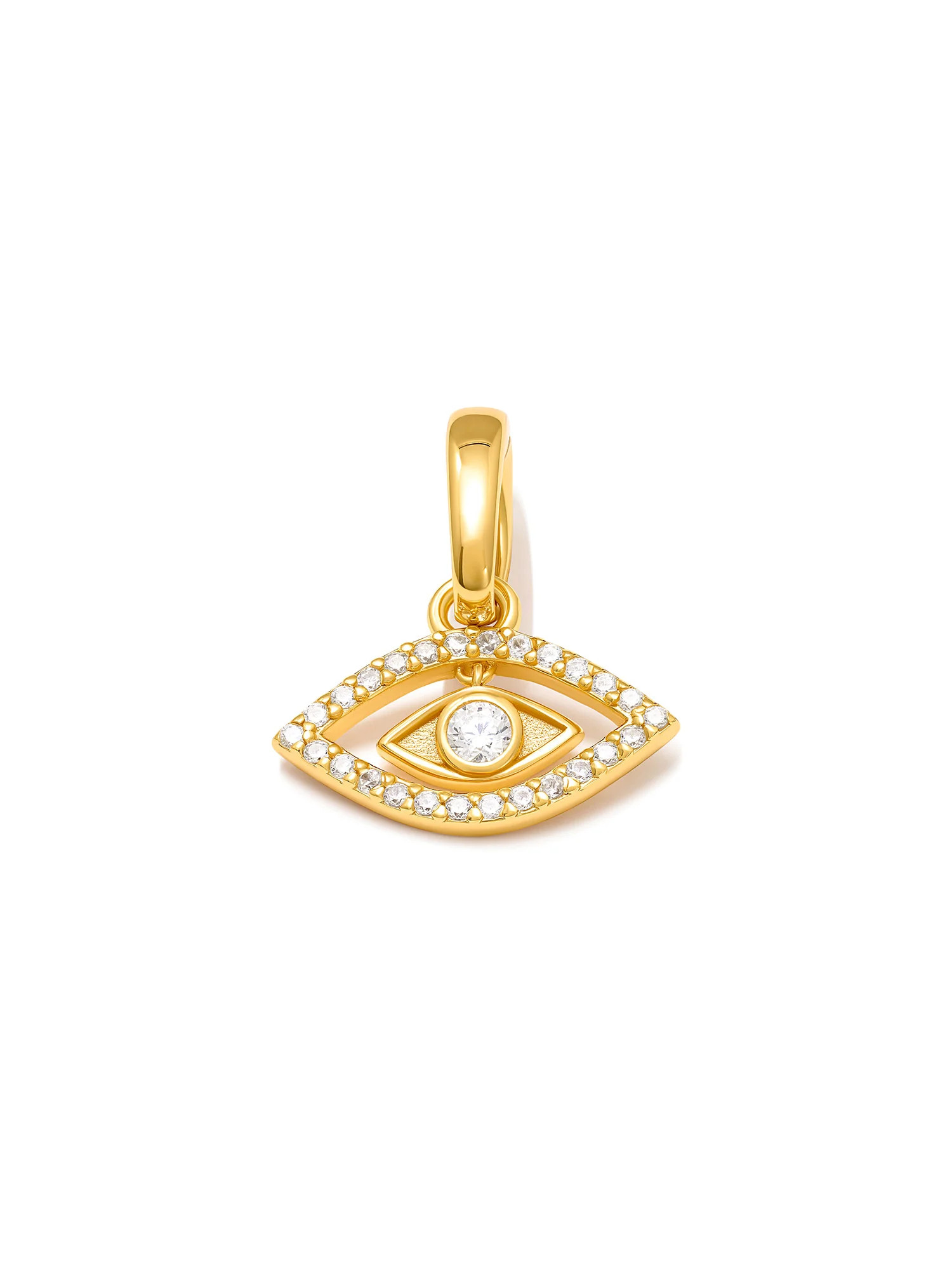CRYSTAL EVIL EYE - Charm • Color: 18K Yellow Gold | Ninety-9