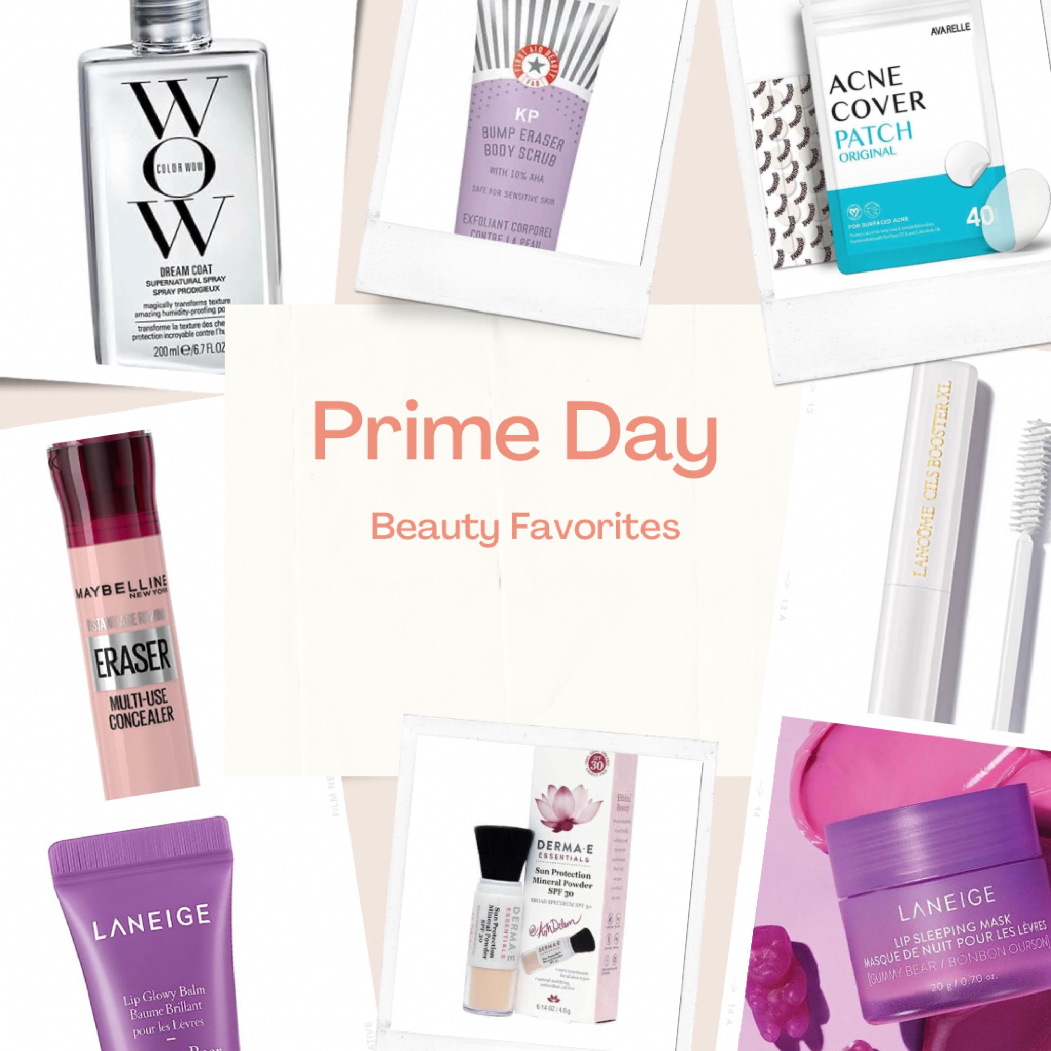 These are some of my favorite beauty products I’ve purchased from Amazon and they are on sale! 

The ColorWow dream coat really does keep frizz at bay and leaves my hair soft but not greasy. 

The Maybelline pink concealer is worth all they hype! It doesn’t crease or dry out your under eyes. Really brightens and is beautiful. 

Laneige products are amazing. I love the balm for during the day and the lip mask for night. The gummy bear flavor is my favorite!

The Derma-e spf powder works so well. I just took it to the beach and it was so easy to reapply my spf and my face never burned. 

These acne patches work so well, whether you have occasional breakouts like me or have more active acne like my teen girls. 

The Lancôme Cils mascara primer is the best. The deal on the full size is so worth jt! 

#LTKxPrimeDay #LTKbeauty #LTKsalealert