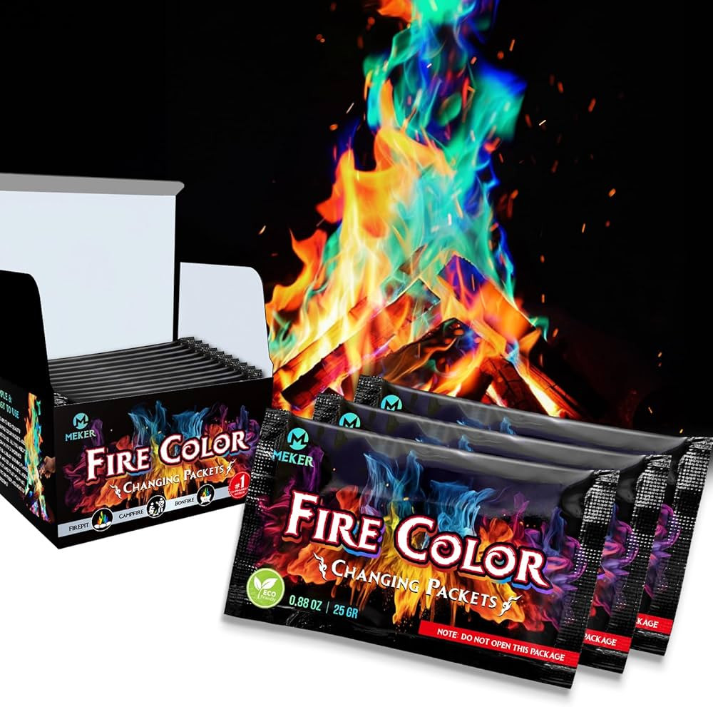 MEKER Fire Color Changing Packets - Fire Pit, Campfires, Outdoor Fireplaces, Bonfire - Fire Color... | Amazon (US)