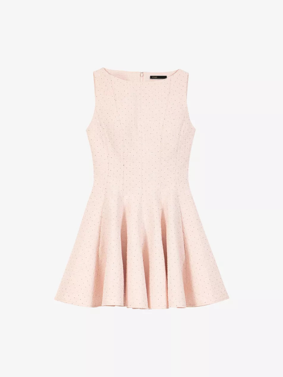 Flared Rhinestone-Embellished Tweed Mini Dress | Selfridges