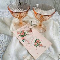 Vintage Set Of 2 French Arcoroc Rosaline Pink Blush Champagne Coupe Glasses | Etsy (US)