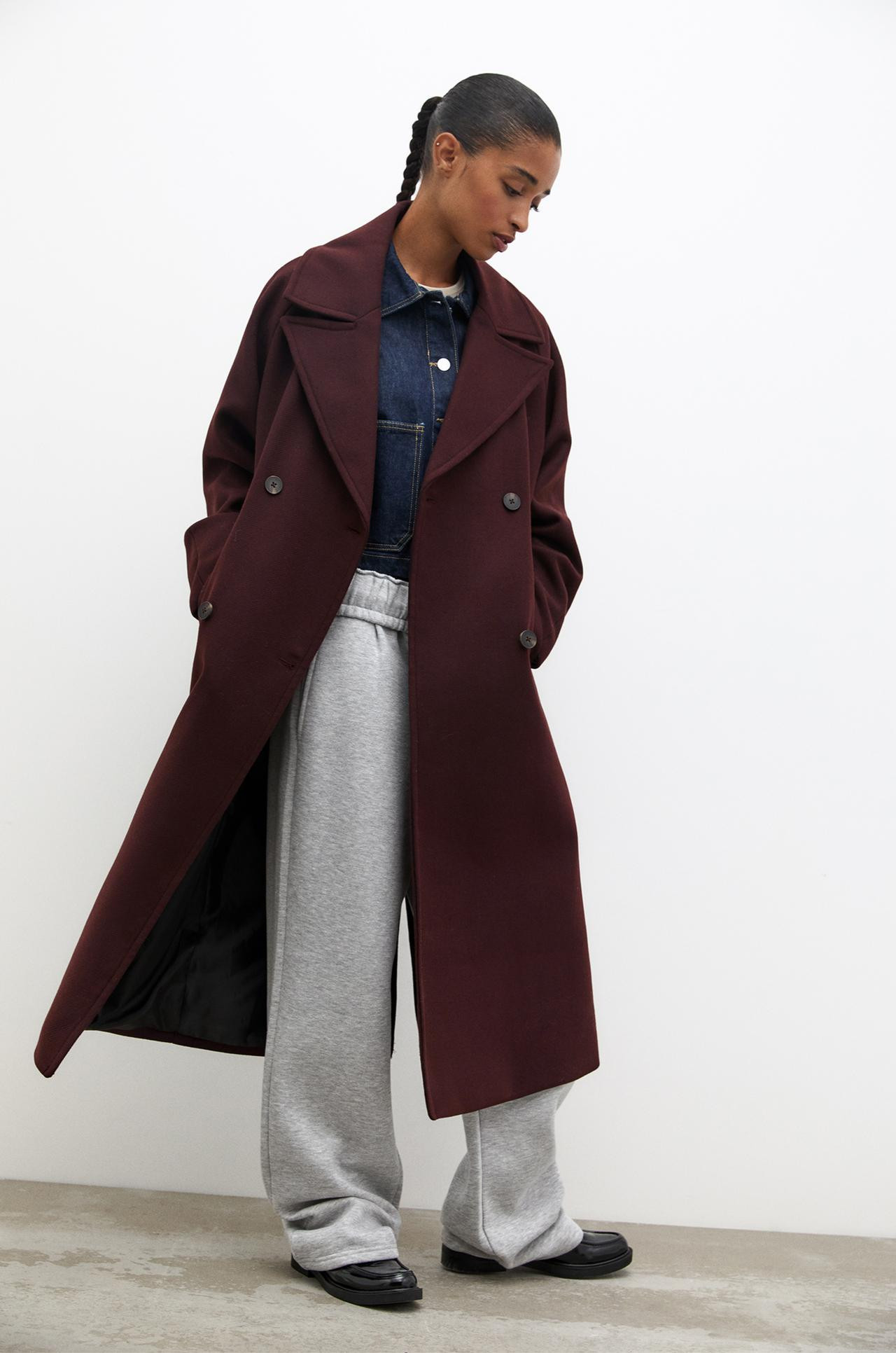 Long wool blend coat | PULL and BEAR UK