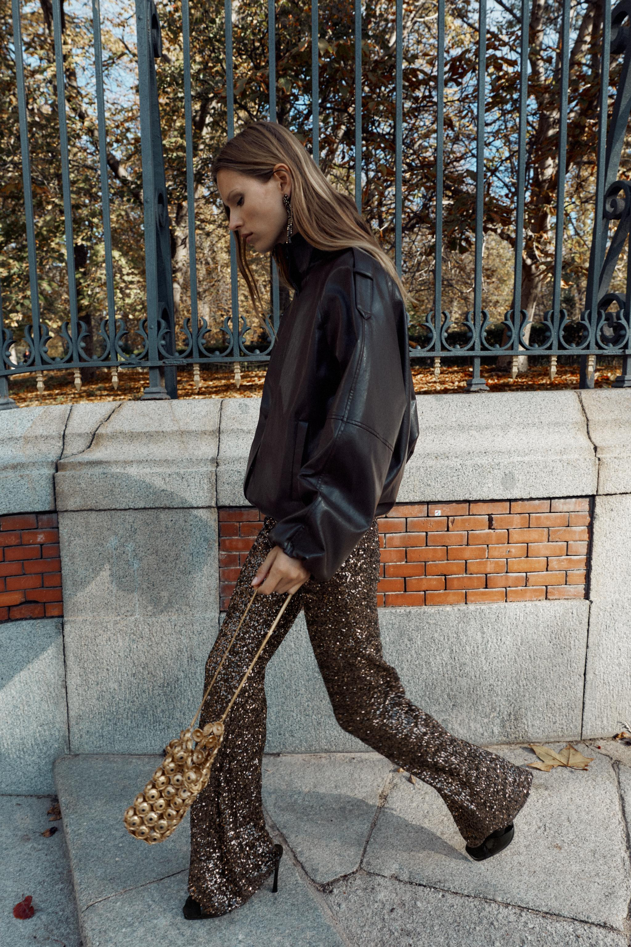 FAUX LEATHER HIGH COLLAR JACKET | Zara US