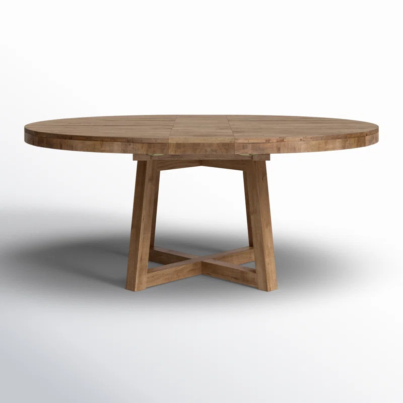 Pelia Extendable Pine Round Solid Wood Dining Table | Wayfair North America