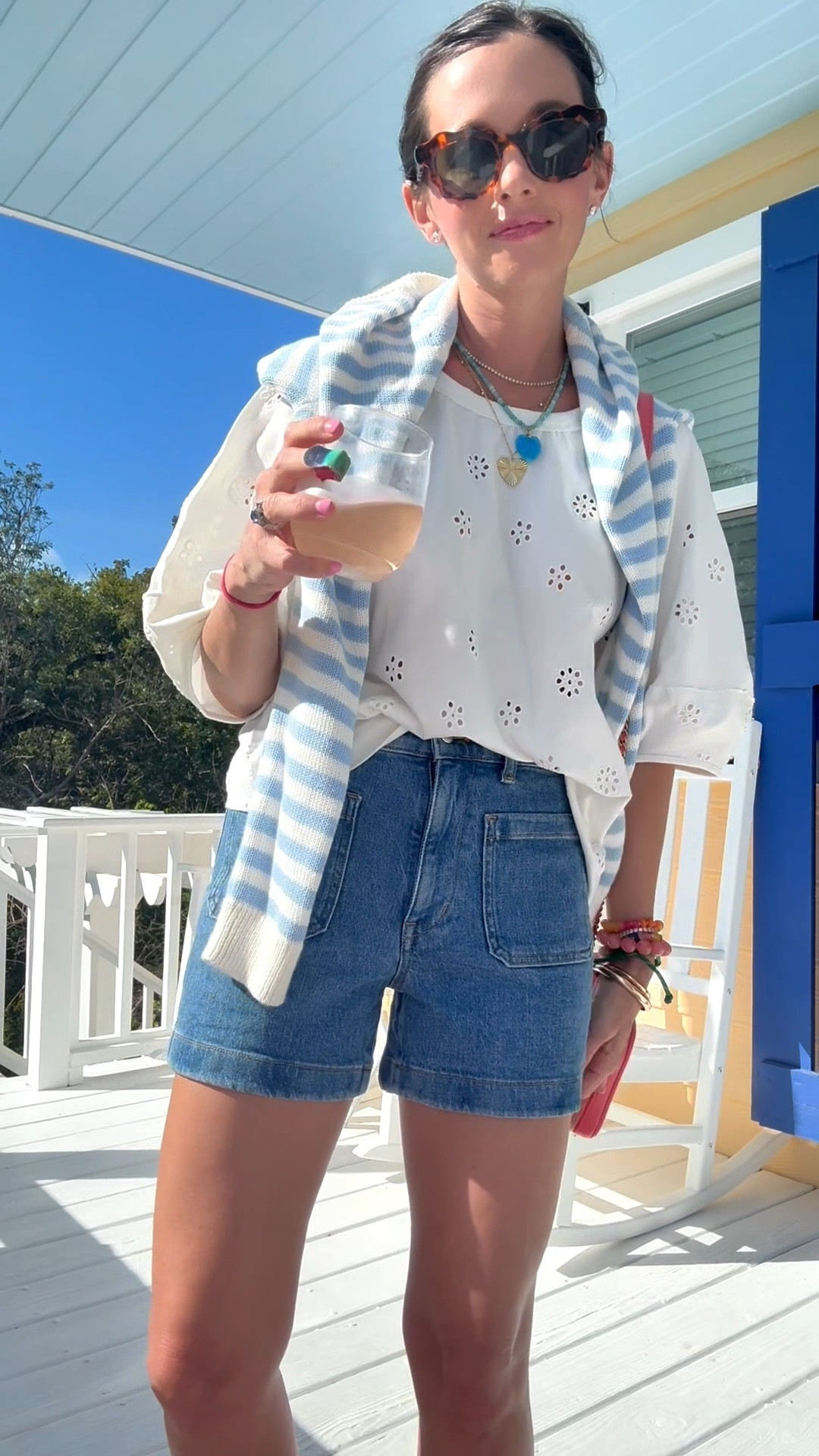 wearing a size 25 in these mom friendly blue jean shorts! use code ANNESNOW first month  free to borrow your favorite designer bags from vivrielle! 

#LTKSeasonal #LTKootd #LTKmomlife