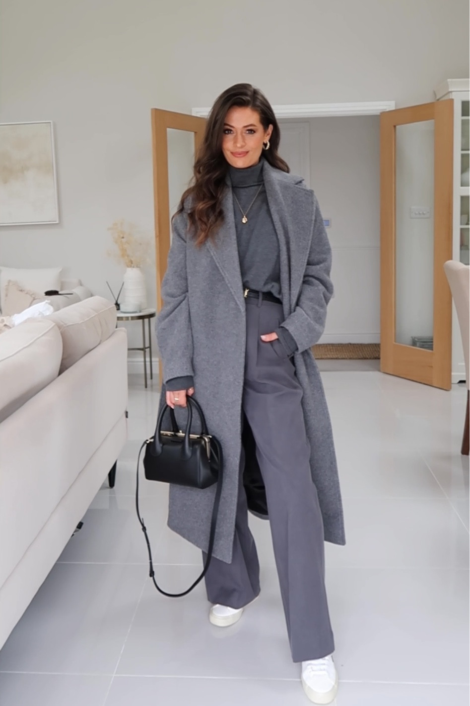 Belted wool coat outlet other stories