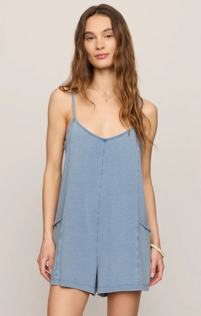 Go Easy Jersey Denim Romper | Z Supply