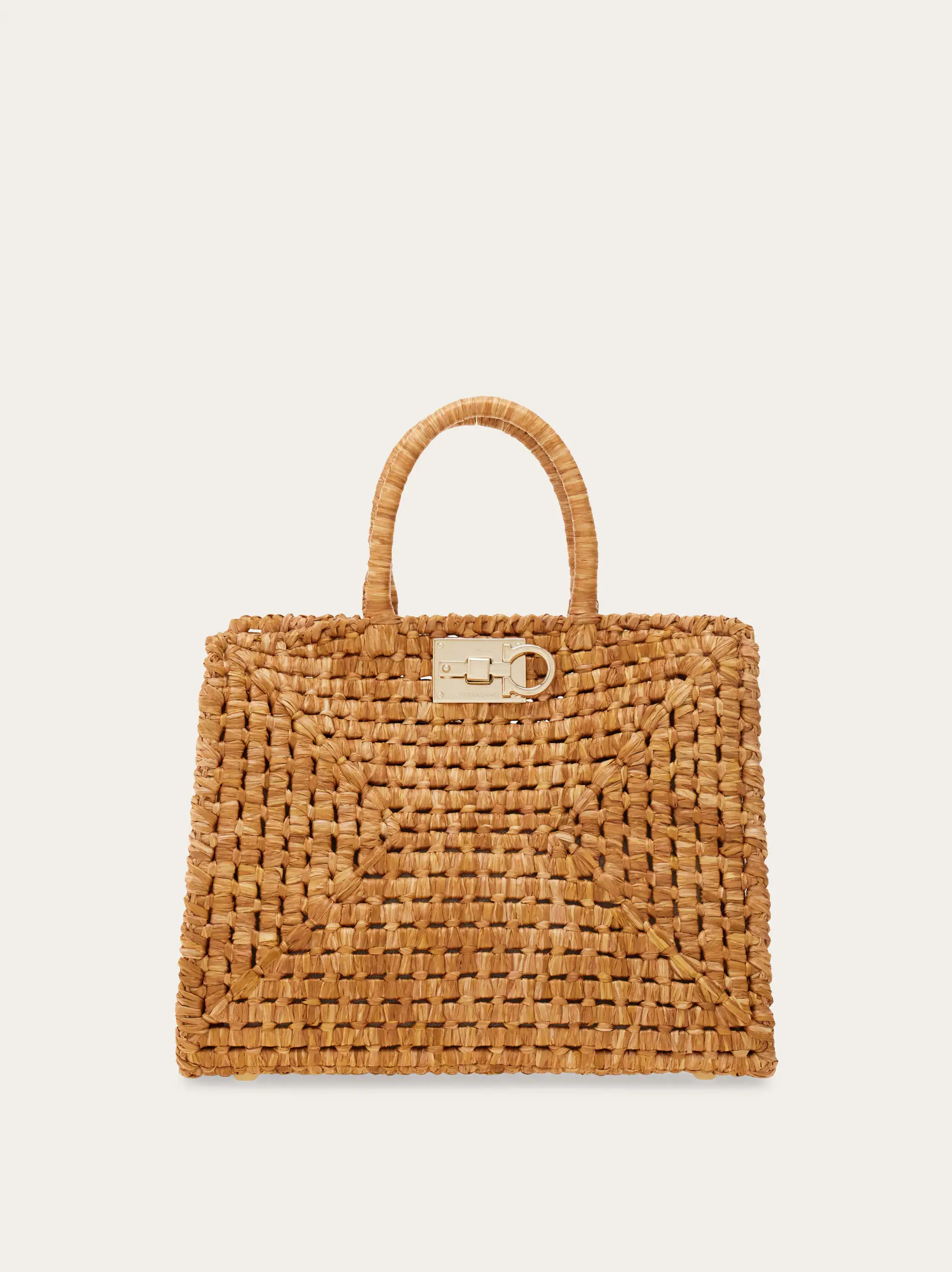 Ferragamo Women Ferragamo Studio Box bag (M) Beige | Ferragamo