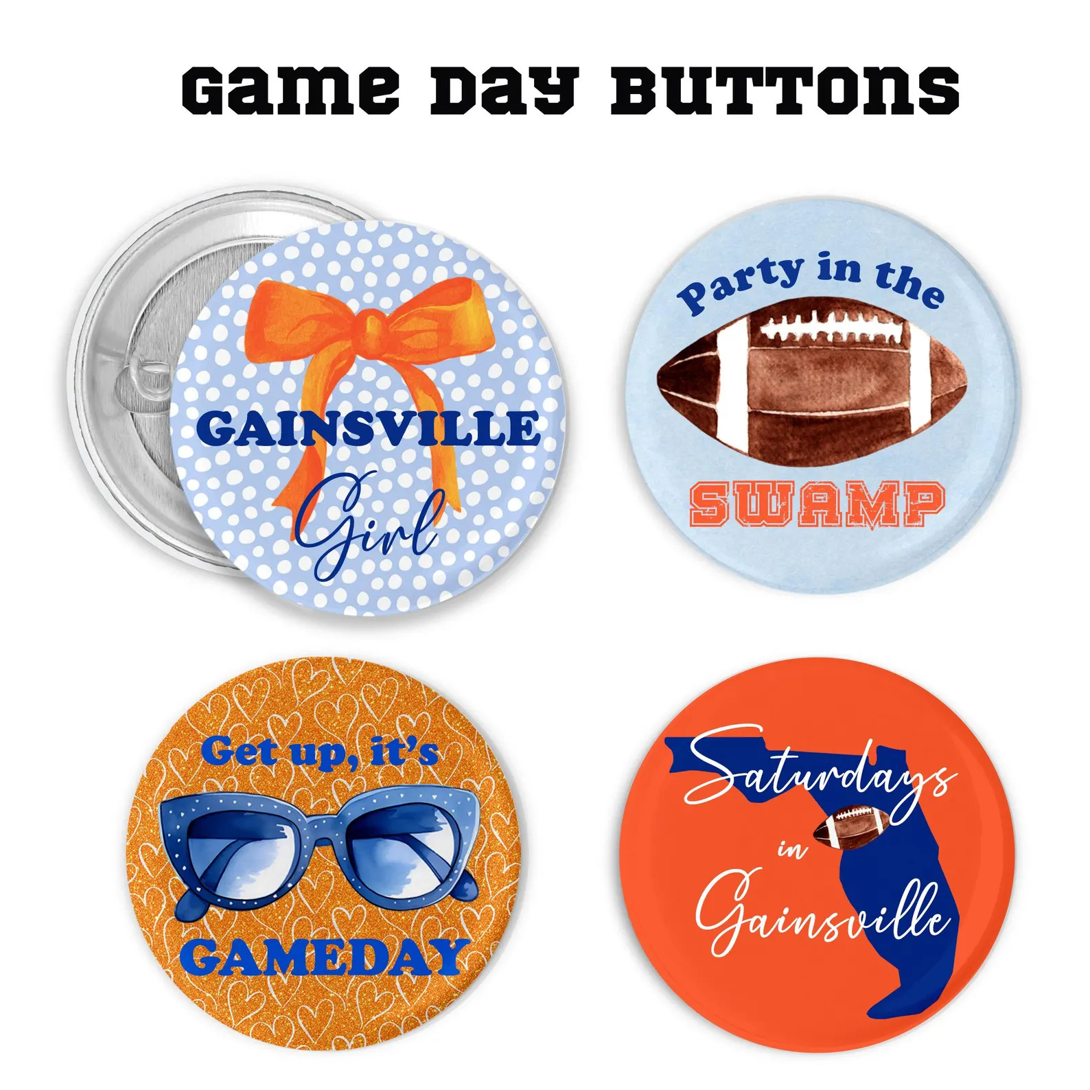 Gameday Buttons Football Game Day Buttons for College Games | Etsy (Global)