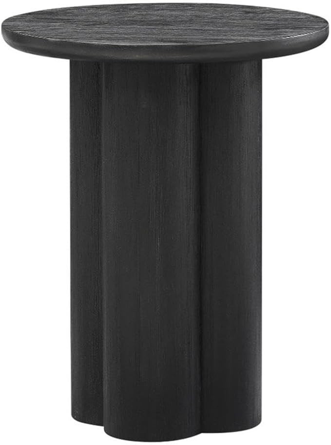 NPD Furniture Mayville 17.5-Inch Round Accent Table, Solid Mindi Wood Side End Table with Fluted ... | Amazon (US)